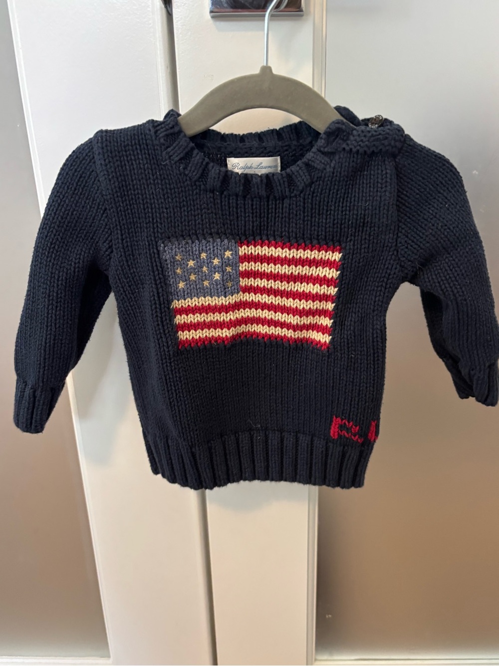 Baby 9M  - The Iconic Flag Sweater - Ralph Lauren